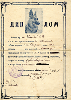 Диплом 1942 год